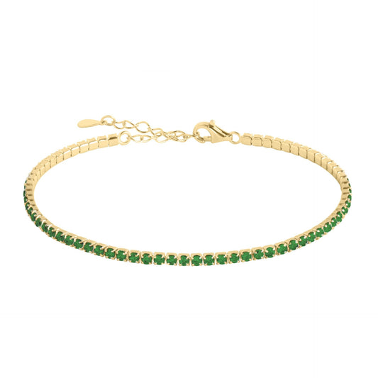 Bracciale Tennis "Tennis Lover" 120302 - Smeraldo e PVD Oro Giallo - Chi mi ama