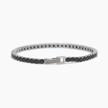 Bracciale Tennis da Uomo con Zirconi Neri – Mabina 533580-S