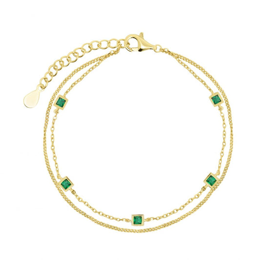 Bracciale "Tutti pazzi per il colore" 120452 - Smeraldo e PVD Oro Giallo - Chi mi ama