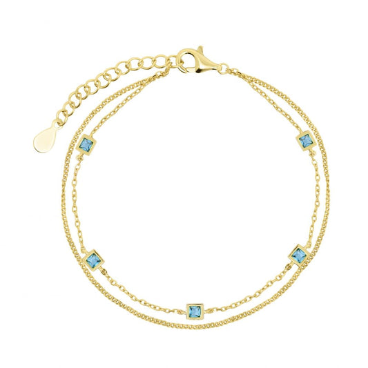 Bracciale "Tutti pazzi per il colore" 120453 - Acquamarina e PVD Oro Giallo - Chi mi ama