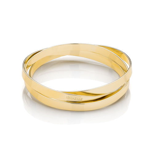 Bracciale UNOAERRE Rigido a Tre Fili in Bronzo Dorato | Collezione Lux 2418