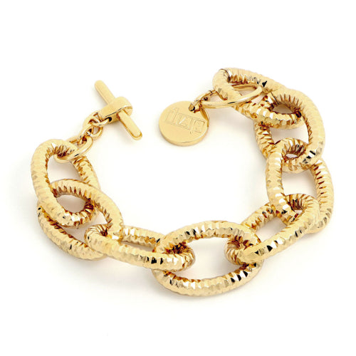 Bracciale Unoaerre Catena Forzatina Diamantata Dorata 1900