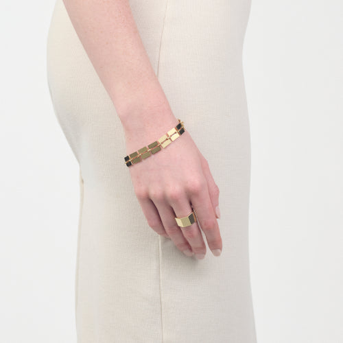 Bracciale Unoaerre Lux Dorato con Maglie Quadrate 2616