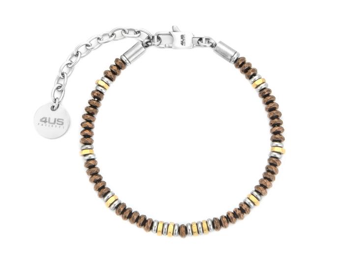 Bracciale Uomo 4US Cesare Paciotti - Acciaio con Biglie Ramate e Dorate (4UBR7818)