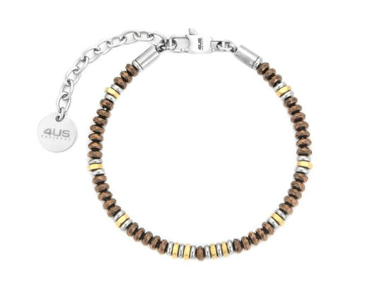 Bracciale Uomo 4US Cesare Paciotti - Acciaio con Biglie Ramate e Dorate (4UBR7818)