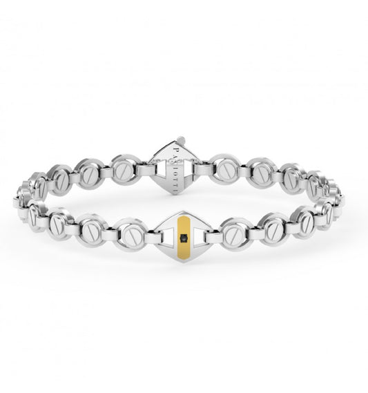Bracciale Uomo 4US Cesare Paciotti in Acciaio Anallergico, Oro 18kt e Diamante Nero - 4UBR7659