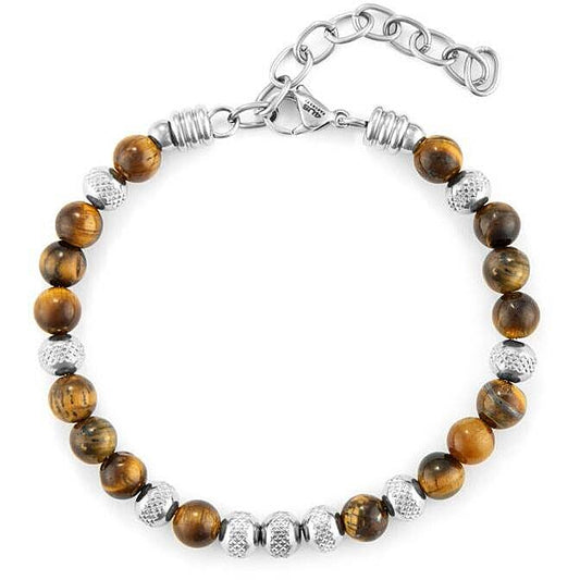 Bracciale Uomo 4US Cesare Paciotti in Acciaio con Pietre Naturali e Occhio di Tigre - 4UBR6756