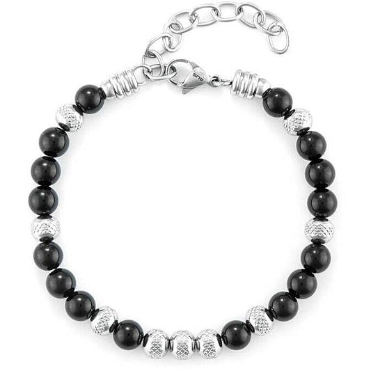 Bracciale Uomo 4US Cesare Paciotti in Acciaio con Pietre Naturali e Onice Nera - 4UBR6754