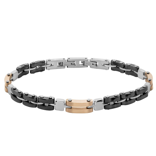 Bracciale Uomo Chimiama Gioielli in Acciaio PVD Oro Rosa e Ceramica | Cod. 120348