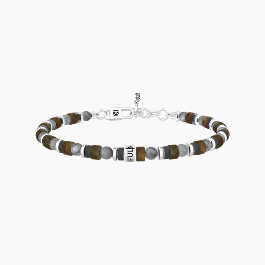 Bracciale Uomo Kidult Mindfulness in Acciaio e Pietre Multicolor - 732375