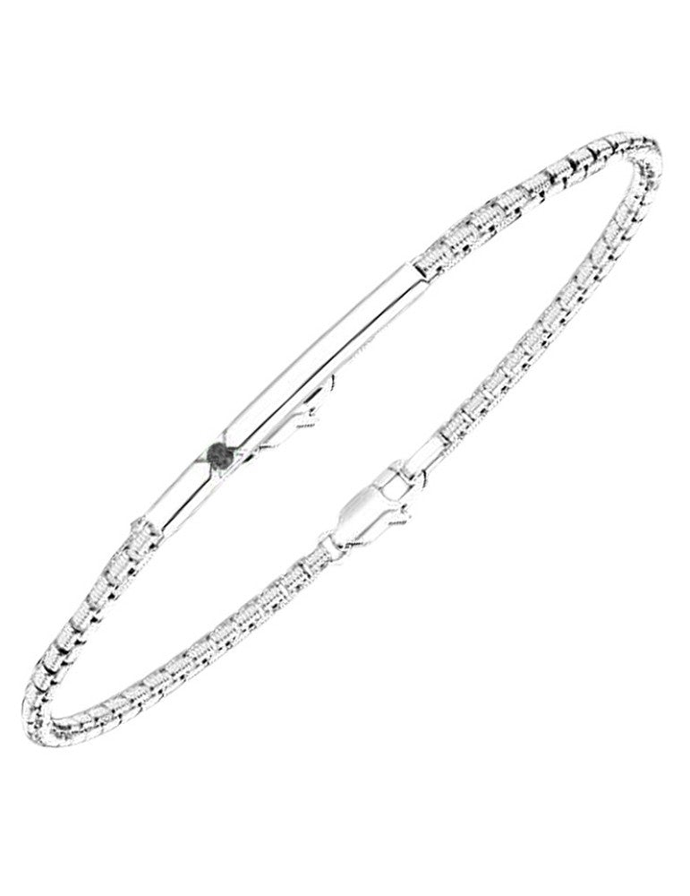 Bracciale maschile Zancan Insignia Color in argento 925 con maglia tubolare e spinelli neri.
