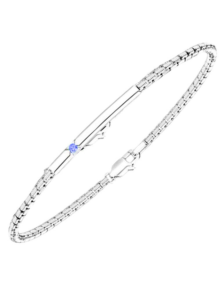 Bracciale Zancan Insignia in argento 925 con pendente a doppia piastrina e spinelli blu.