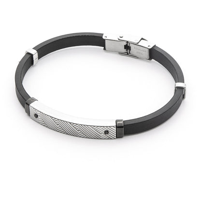 Bracciale Uomo in Acciaio e Gomma Nera 4US Cesare Paciotti - 4UBR4545