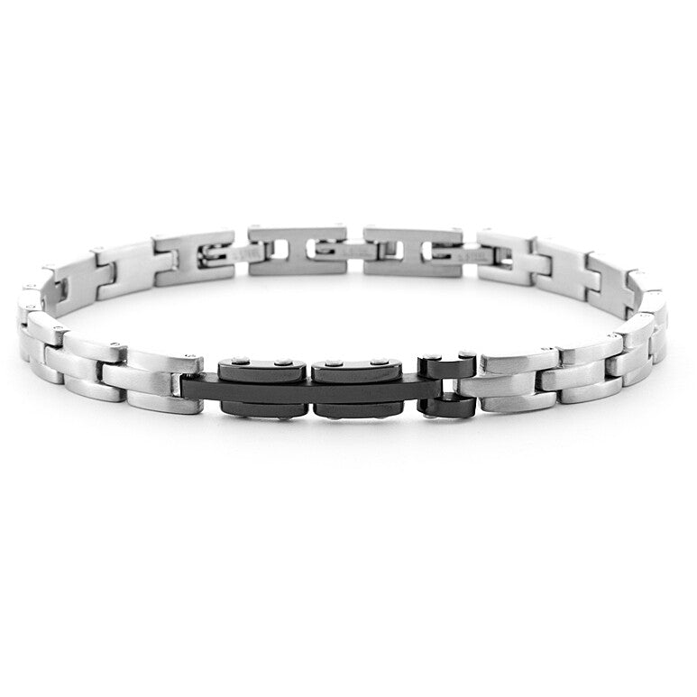 Bracciale Uomo in PVD Nero e Ceramica Blu 4US Cesare Paciotti - 4UBR6188