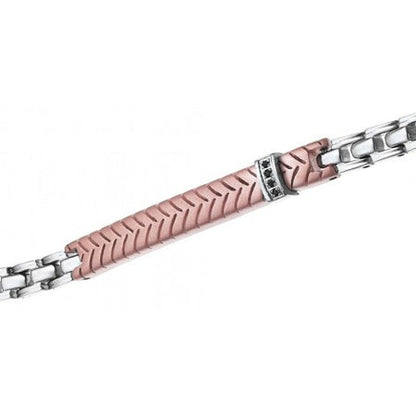 Bracciale Zancan Acciaio Uomo con Piastra Centrale Rosè UHB004