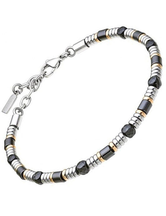 Bracciale Zancan Uomo Acciaio e Onice UHB132
