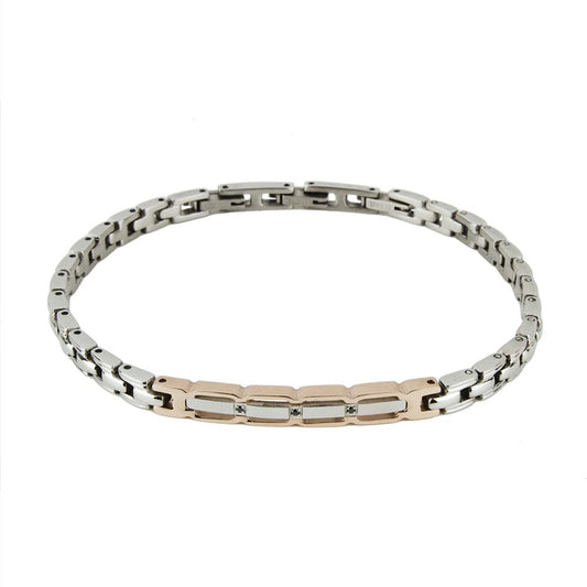 Bracciale Zancan Uomo Hiteck Acciaio Spinelli UHB007