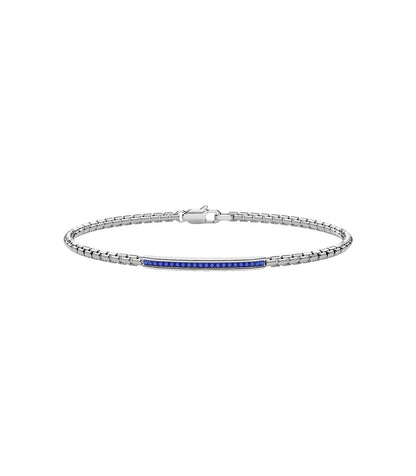 Bracciale Zancan Uomo Semirigido Argento Spinelli Blu ESB375-BL