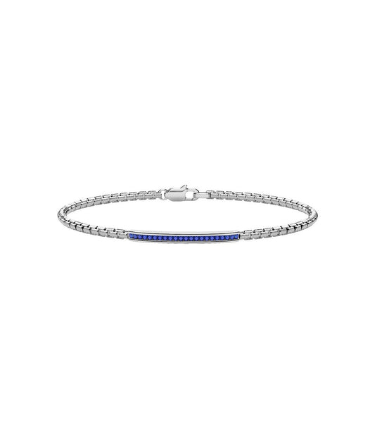Bracciale Zancan Uomo Semirigido Argento Spinelli Blu ESB375-BL