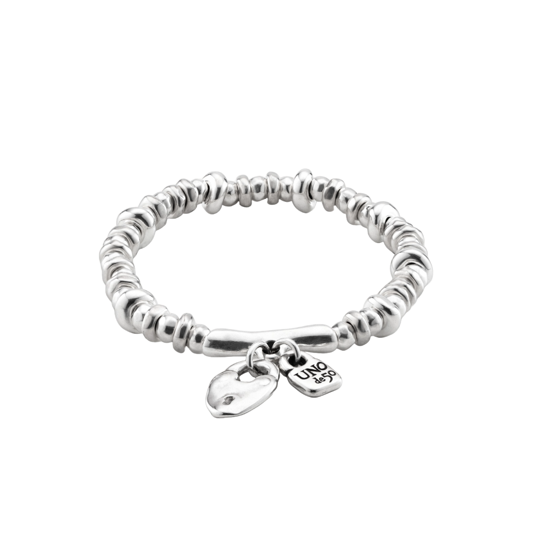 Bracciale da uomo in metallo placcato argento Uno de 50 PUL1808MTL0000M