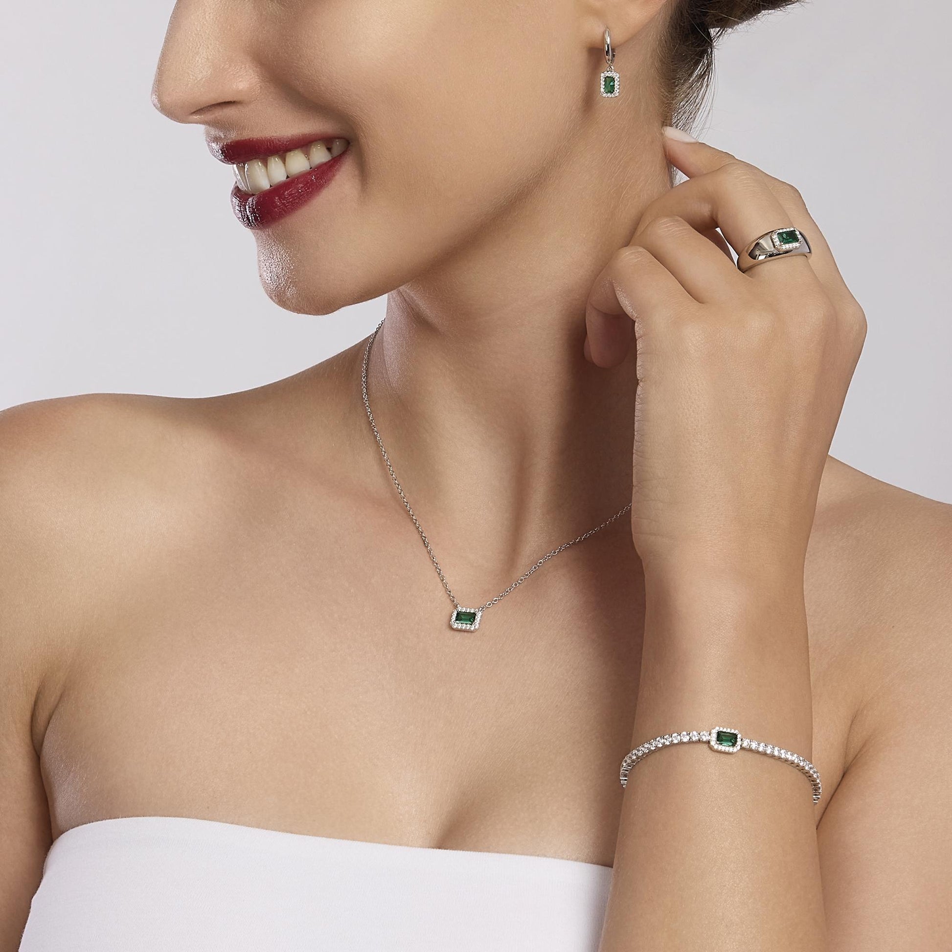 Bracciale donna MABINA COOL OR RÉTRO? in argento con smeraldo sintetico - Codice 533636-S