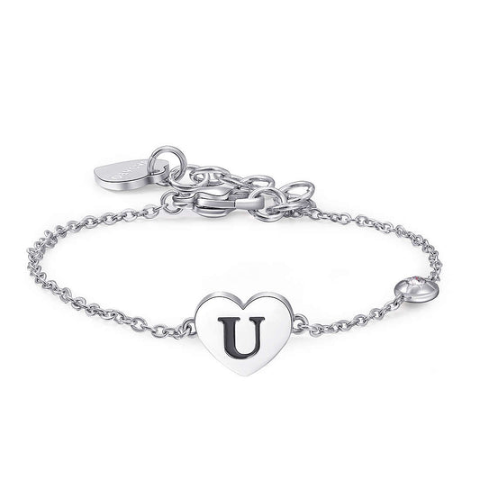 Bracciale in Acciaio con Lettera U - S'Agapo - SCK137