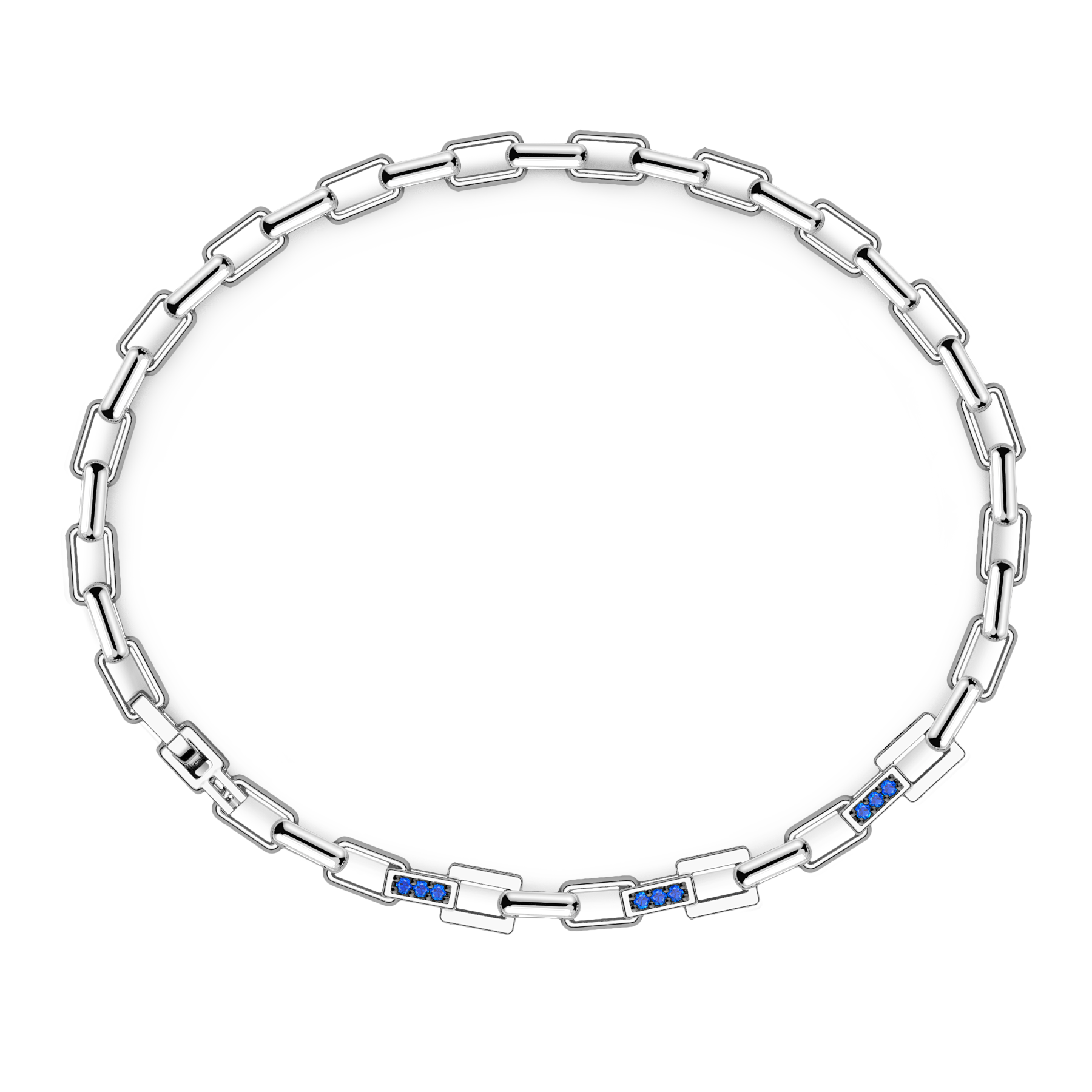 Bracciale in Argento con Pietre Blu ESB319-BL