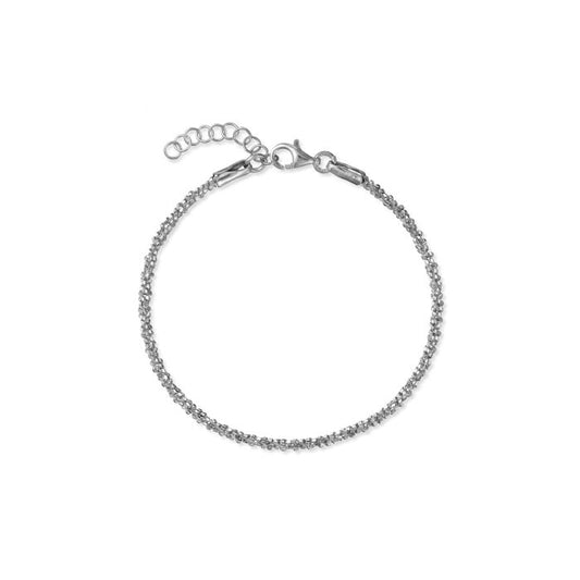 Bracciale in argento 925 ChiMiAma alta manifattura con maglia morbida e pendente a cuore traforato - Alfano Gioielli