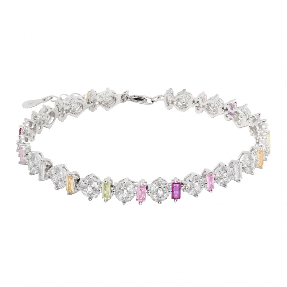 Bracciale in argento 925 ChiMiAma con elemento a cuore e zircone centrale rosso passione - Alfano Gioielli