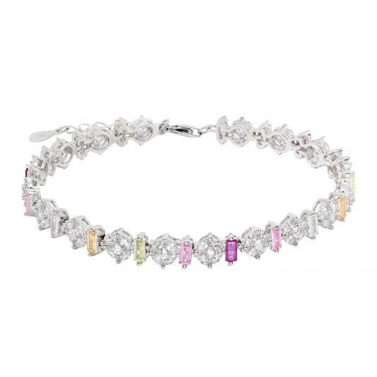 Bracciale in argento 925 ChiMiAma con elemento a cuore e zircone centrale rosso passione - Alfano Gioielli
