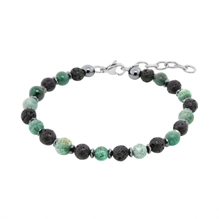 Bracciale maschile ChiMiAma in acciaio inossidabile 316L con catena grumetta spessa e piastra centrale liscia lucida - Alfano Gioielli