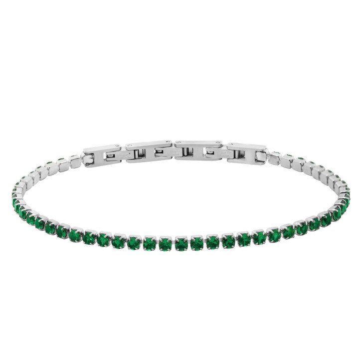 Bracciale maschile ChiMiAma in acciaio inossidabile 316L con maglie silver e dettagli neri in PVD - Alfano Gioielli