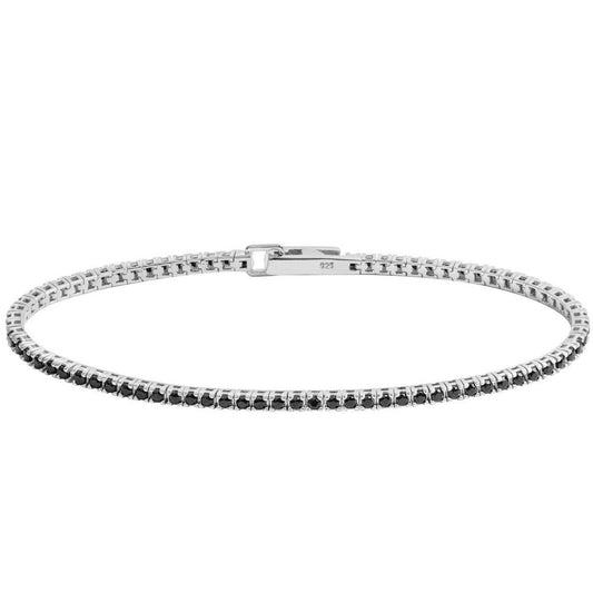 Bracciale modello tennis ChiMiAma in argento 925 con zirconi bianchi e dettaglio centrale a forma di cuore rosso - Alfano Gioielli
