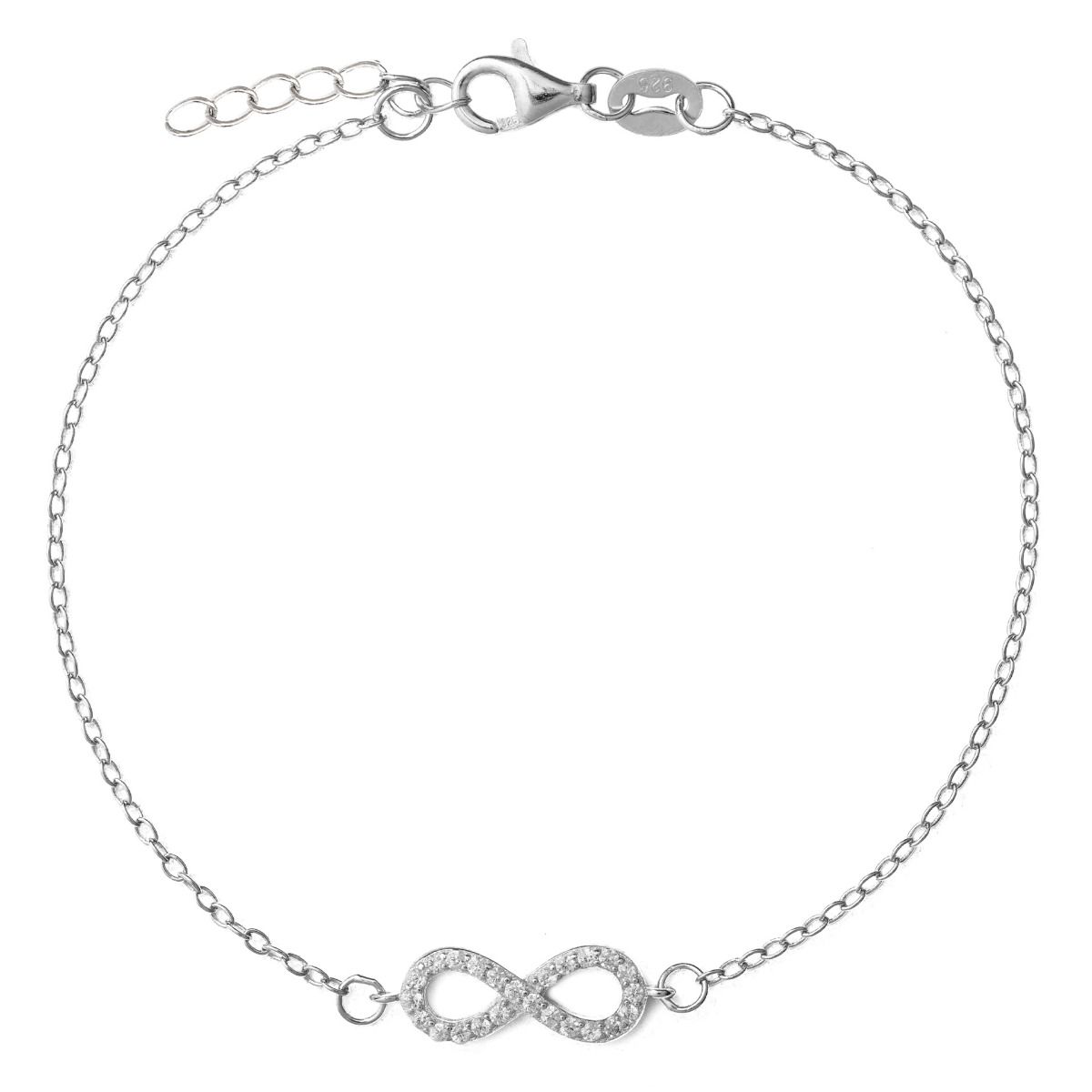 Bracciale rigido schiavo ChiMiAma in argento 925 con elemento a cuore centrale tempestato di pavé di zirconi bianchi - Alfano Gioielli