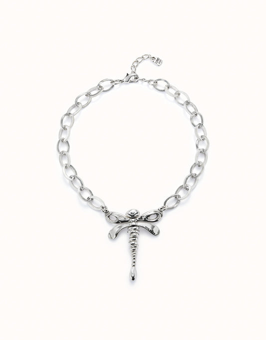Collana UNOde50 Ser Rebelde Catenina con Libellula Centrale Placcata Argento col1949mtl0000U