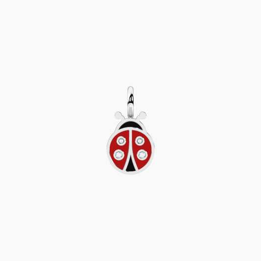 Charm Coccinella Smaltata con Cristalli in Acciaio Kidult 741154 – Coccinella