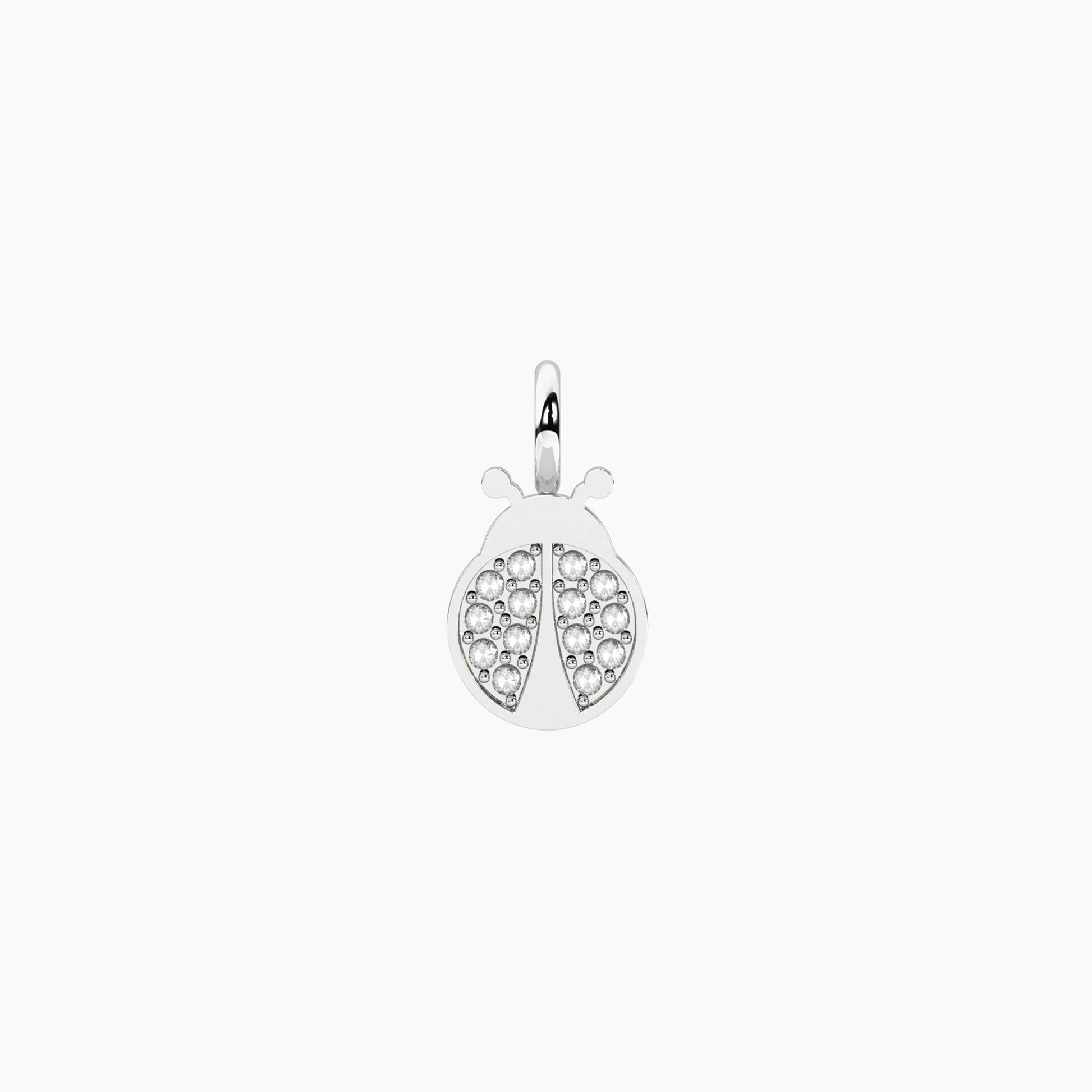 Charm Coccinella Smaltata con Cristalli in Acciaio Kidult 741154 – Coccinella