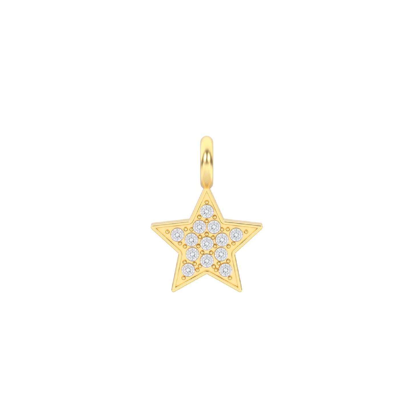 Ciondolo sagomato a forma di stella Kidult in acciaio oro con pavé di cristalli luminosi per personalizzazione gioielli - Alfano Gioielli Gioielleria Palermo.