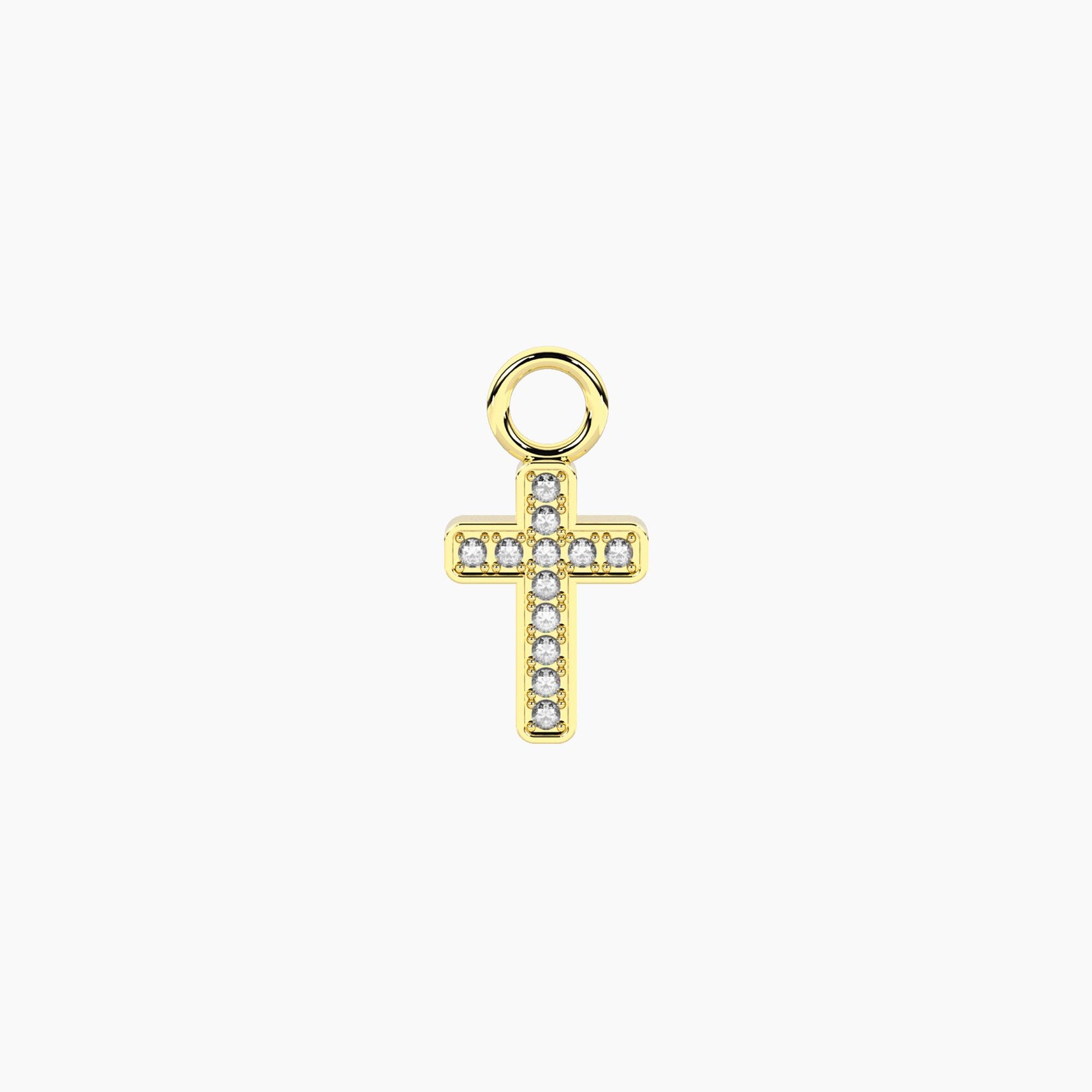 Ciondolo a forma di croce Kidult in acciaio silver lucido per personalizzazione bracciali e collane - Alfano Gioielli Gioielleria Palermo.