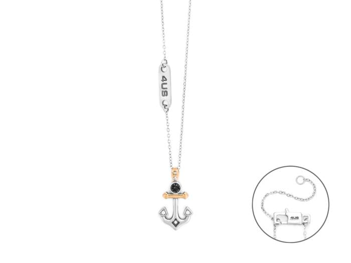 Collana 4US Cesare Paciotti - Ancora con Pietra Nera (4UCL7799)