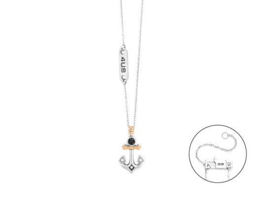 Collana 4US Cesare Paciotti - Ancora con Pietra Nera (4UCL7799)