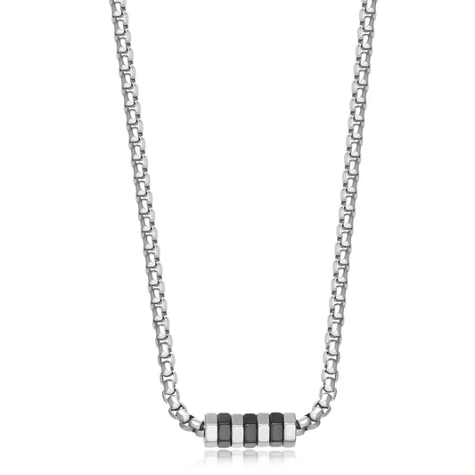 Collana Bicolore in Acciaio con Anelli - S'Agapo - SRP76