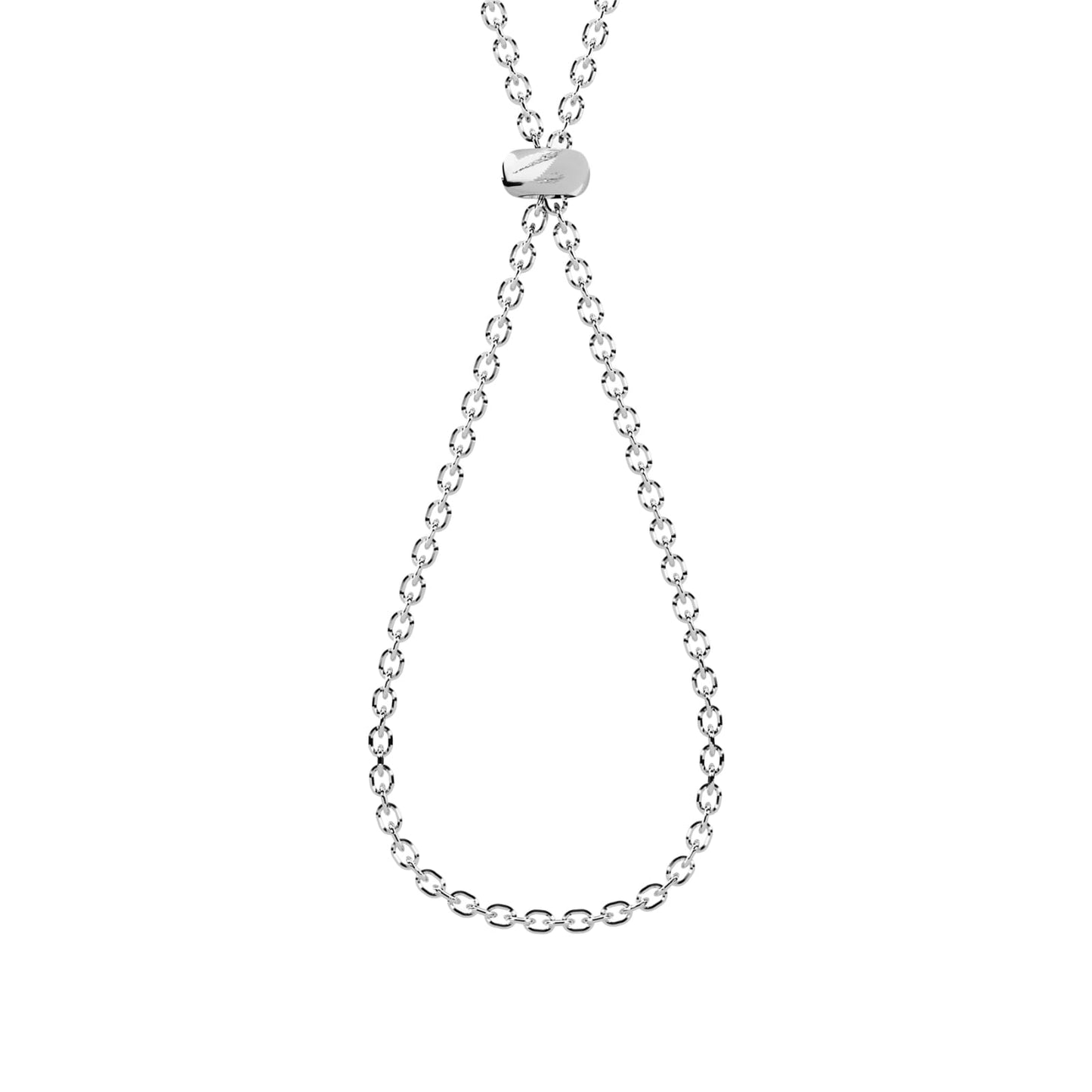 Collana base Kidult in acciaio silver con catena a maglia diamantata per inserimento ciondoli e charm personalizzati - Alfano Gioielli Gioielleria Palermo.