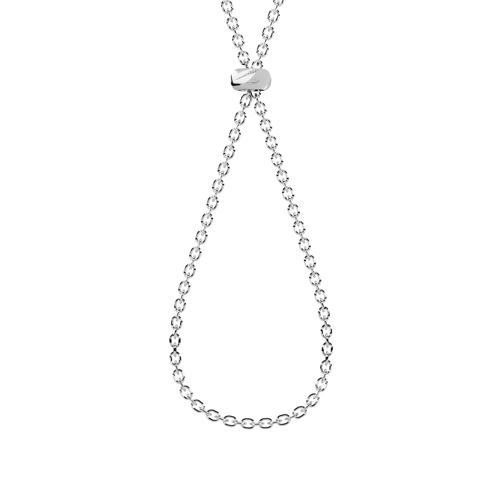 Collana base Kidult in acciaio silver con catena a maglia diamantata per inserimento ciondoli e charm personalizzati - Alfano Gioielli Gioielleria Palermo.