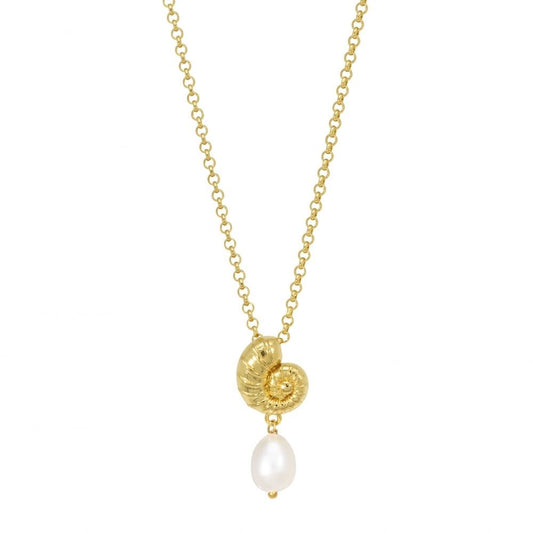 Collana "Dal mare con amore" 130283 - Conchiglia, Perla e Argento Dorato - Chi mi ama