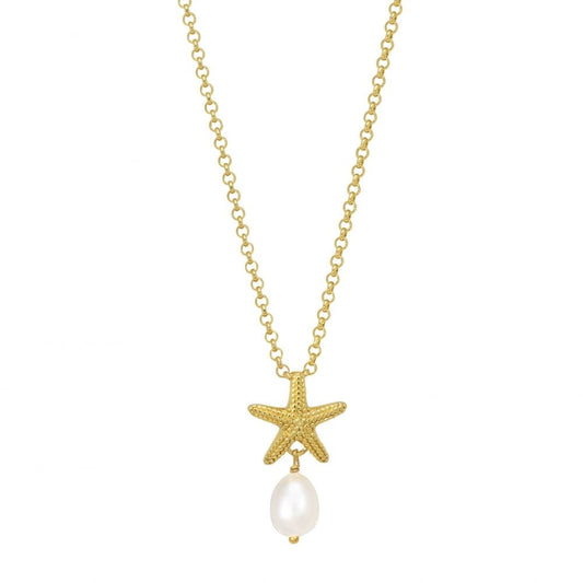 Collana "Dal mare con amore" 130284 - Stella Marina, Perla e Argento Dorato - Chi mi ama