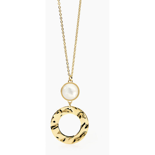 Collana Donna 2Jewels Dune 251938 - Elegante Girocollo in Acciaio e PVD Giallo con Perla Conchiglia