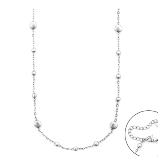 Collana da donna 4US Cesare Paciotti in acciaio con pendente a cerchio tempestato di zirconi bianchi e logo pugnale centrale.
