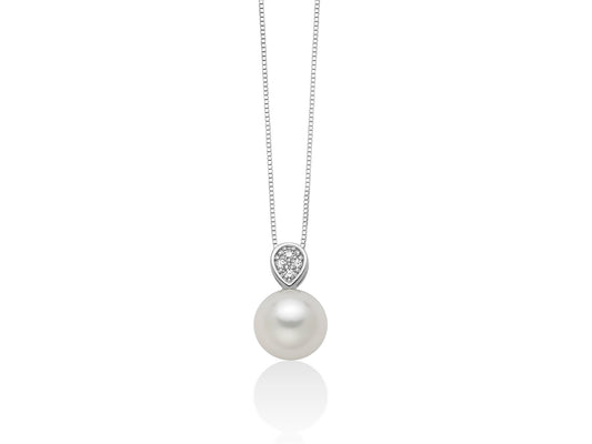 Collana Donna Miluna - Oro Bianco 18kt, Perla Bianca e Diamanti - PCL6678