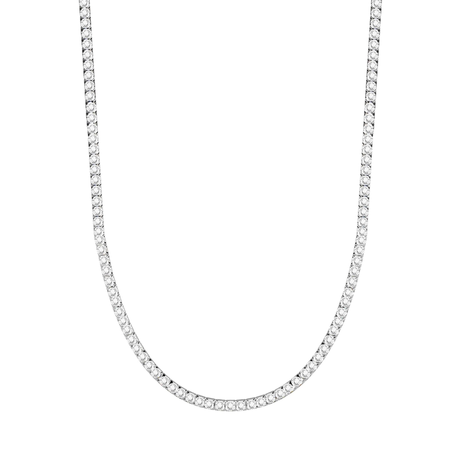 Collana base Kidult in acciaio silver con inserto centrale Tennis di cristalli bianchi per personalizzazione con charm - Alfano Gioielli Gioielleria Palermo.